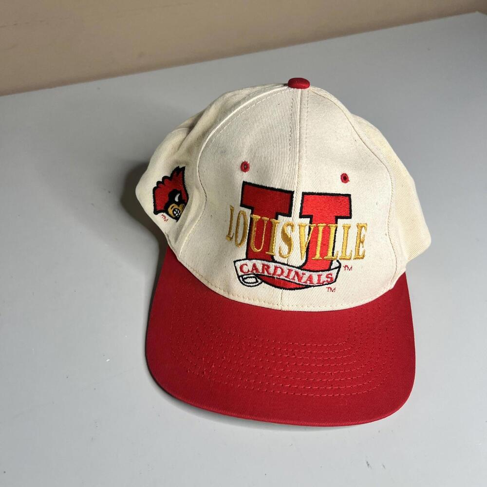 Vintage Louisville Cardinals Hat Cap Fitted Mens White NCAA Head Start 90s